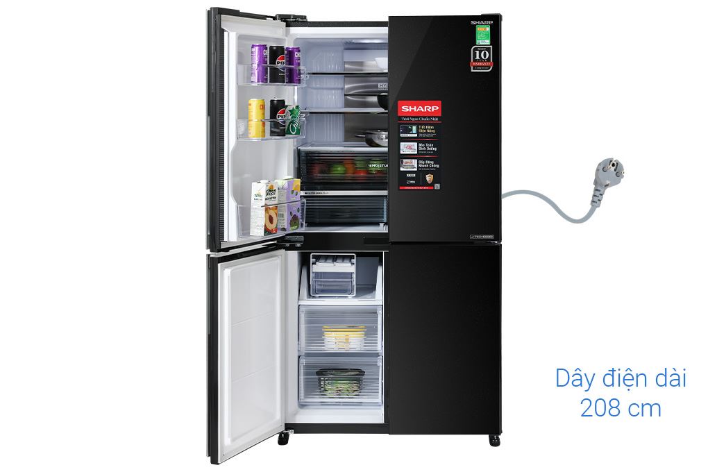 Tủ lạnh Sharp Inverter 525 lít Multi Door SJ-FX610V-MK Màu Đen
