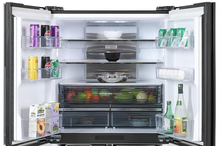 Tủ lạnh Sharp Inverter 525 lít Multi Door SJ-FX610V-MK Màu Đen