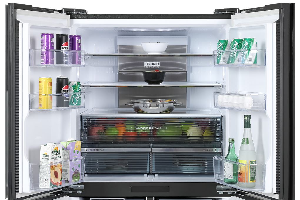 Tủ lạnh Sharp Inverter 525 lít Multi Door SJ-FX610V-MK Màu Đen