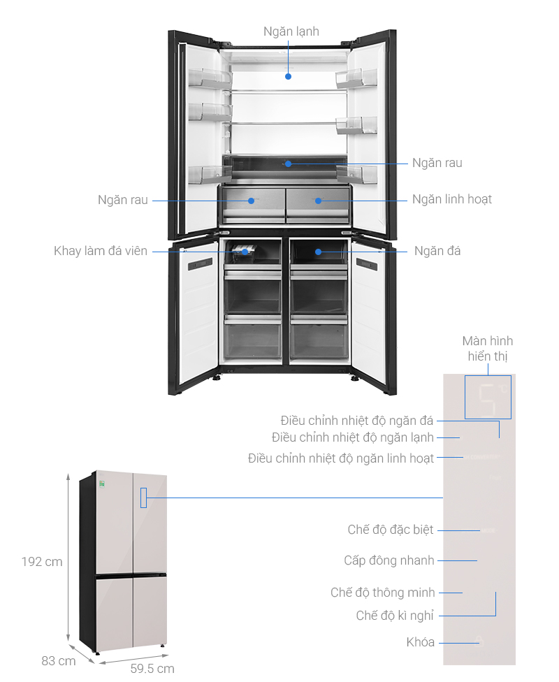 Tủ lạnh LG Inverter 510 lít Multi Door F51EG