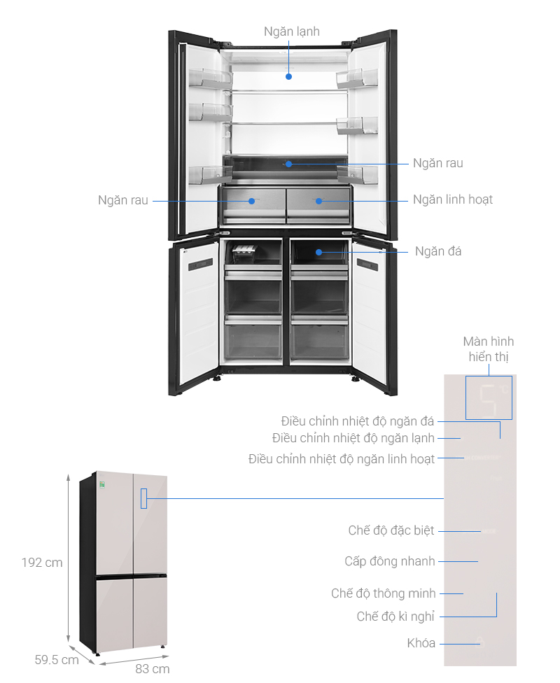 Tủ lạnh LG Inverter 510 lít Multi Door F51EG