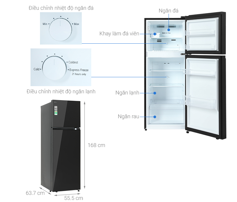 Tủ lạnh LG Inverter 266 lít T26BG
