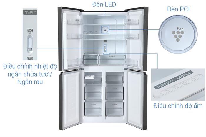 Tủ lạnh Sharp Inverter Multi Door 421 lít SJ-FXP510V-MG Màu Xám đậm