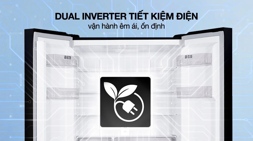Tủ lạnh Sharp Inverter Multi Door 421 lít SJ-FXP510VG-BK - Công nghệ tiết kiệm điện Tủ lạnh Sharp Inverter Multi Door 421 lít SJ-FXP510VG-BK - Công nghệ tiết kiệm điện