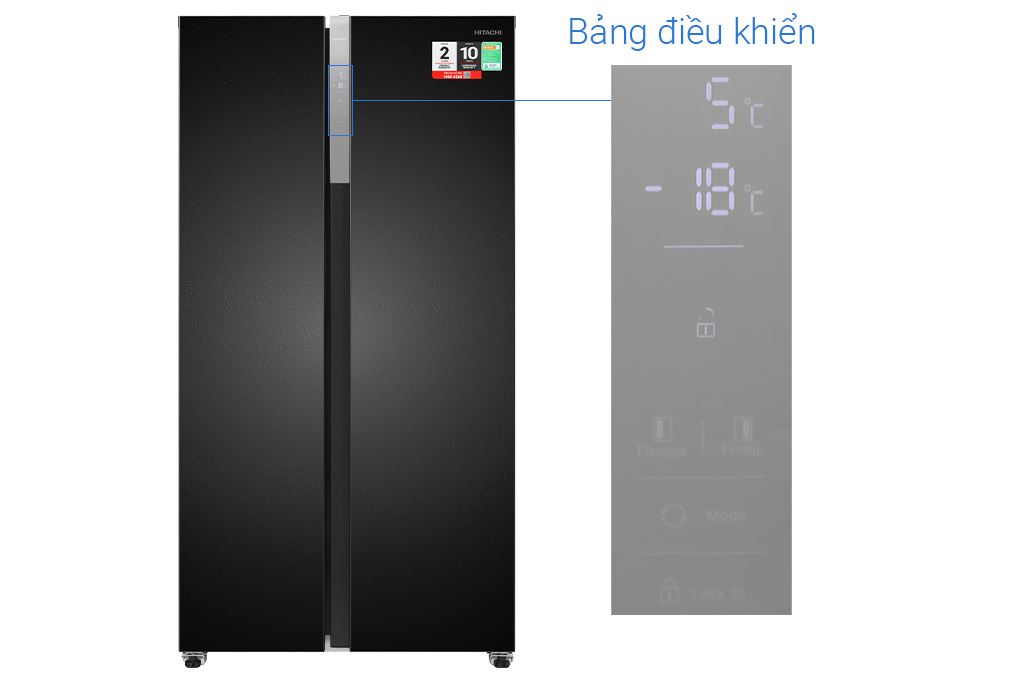 Tủ lạnh Hitachi Inverter 532 lít Side By Side HRSN9563DDXVN Màu Đen