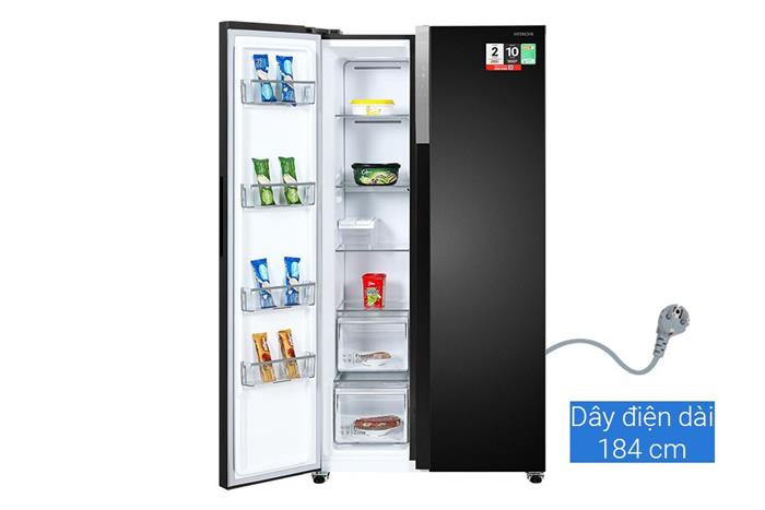 Tủ lạnh Hitachi Inverter 532 lít Side By Side HRSN9563DDXVN Màu Đen