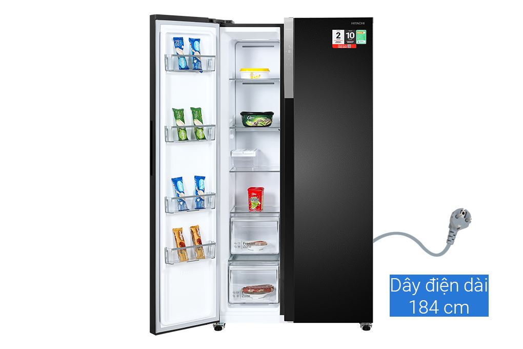 Tủ lạnh Hitachi Inverter 532 lít Side By Side HRSN9563DDXVN Màu Đen