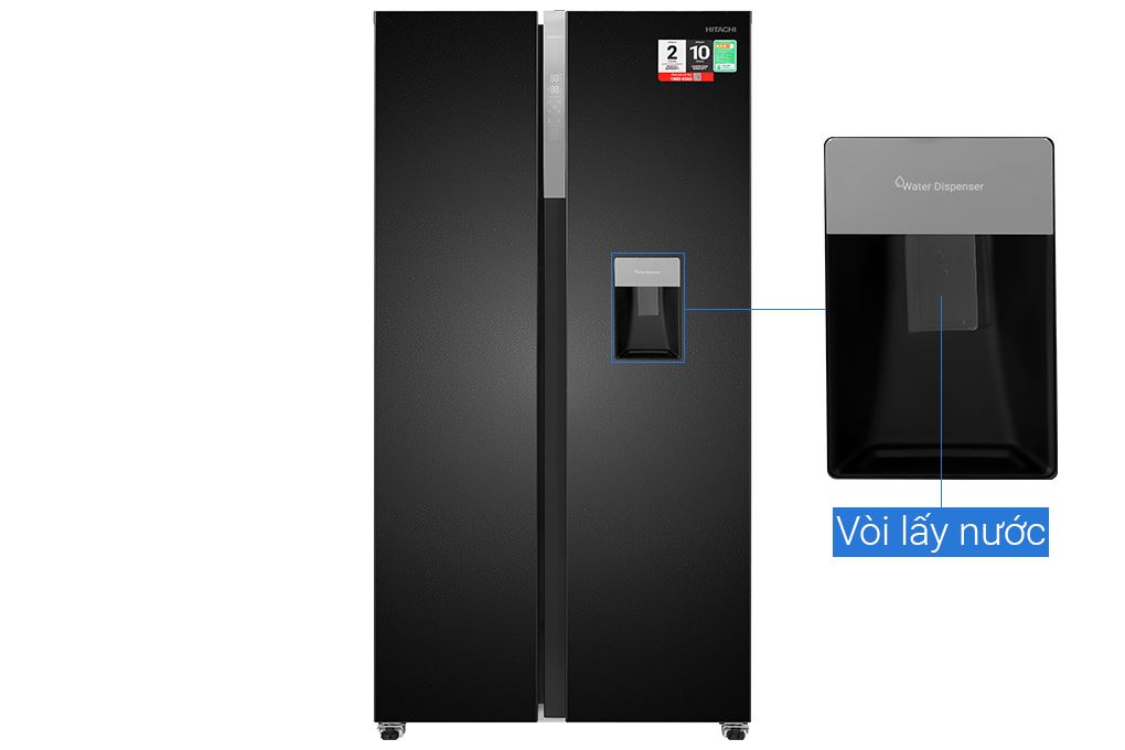 Tủ lạnh Hitachi Inverter 529 lít Side By Side HRSN9563DWDXVN Màu Đen