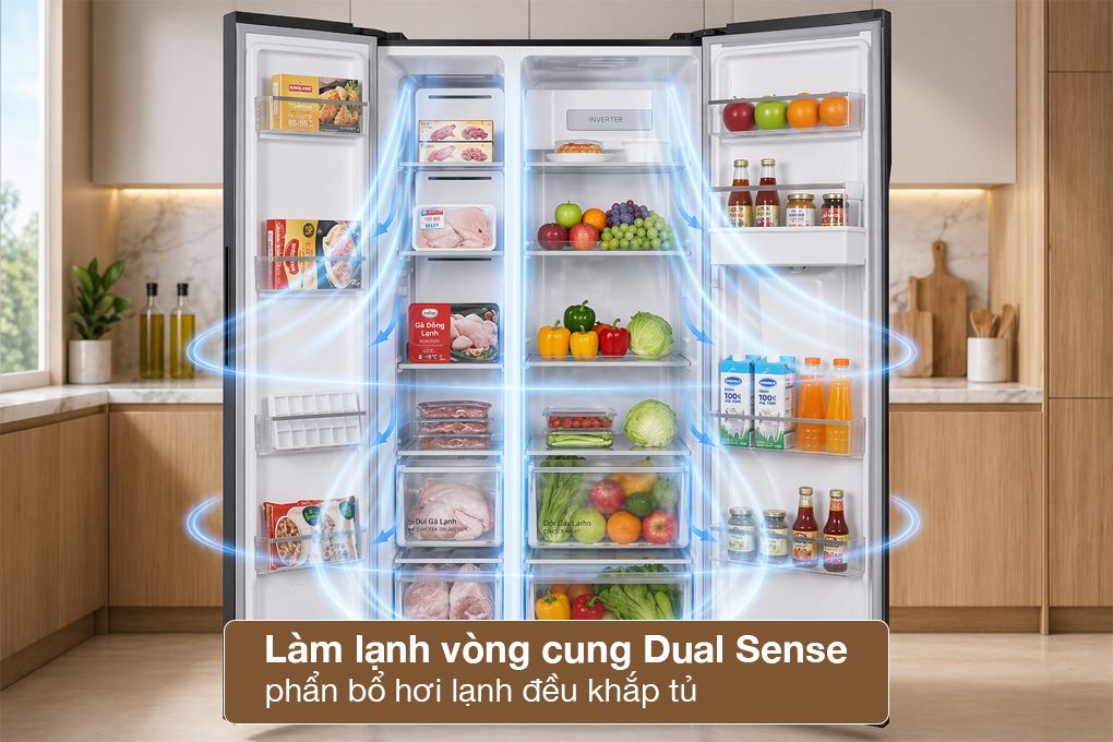 Tủ lạnh Hitachi Inverter 529 lít Side By Side HRSN9563DWDXVN - Công nghệ làm lạnh