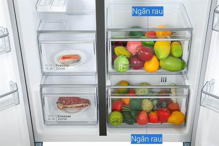 Tủ lạnh Hitachi Inverter 529 lít Side By Side HRSN9563DWGBVN Màu Đen