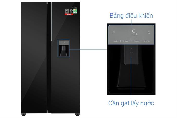 Tủ lạnh Hitachi Inverter 529 lít Side By Side HRSN9563DWGBVN Màu Đen