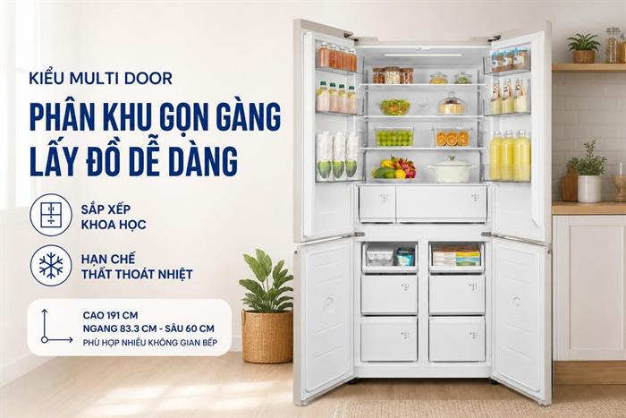 Tủ lạnh Toshiba Inverter 521 lít Multi Door GR-RF681WI-PGV(D4) Màu Màu be