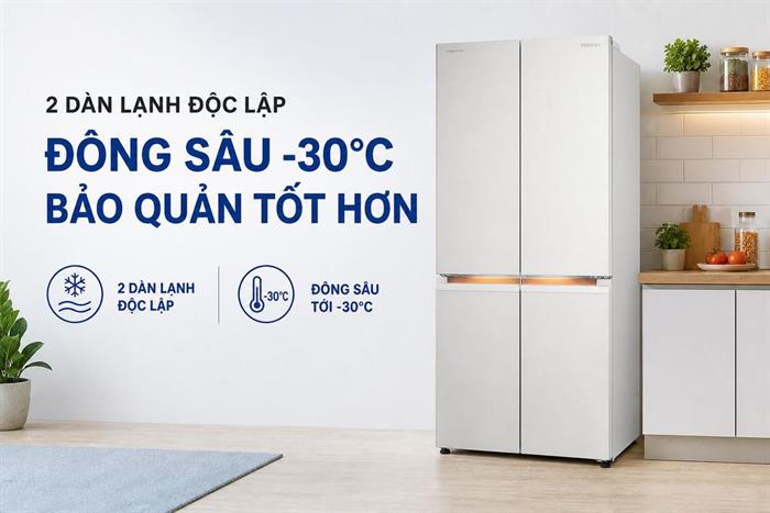 Tủ lạnh Toshiba Inverter 521 lít Multi Door GR-RF681WI-PGV(D4) Màu Màu be