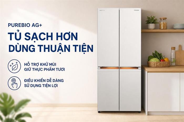 Tủ lạnh Toshiba Inverter 521 lít Multi Door GR-RF681WI-PGV(D4) Màu Màu be