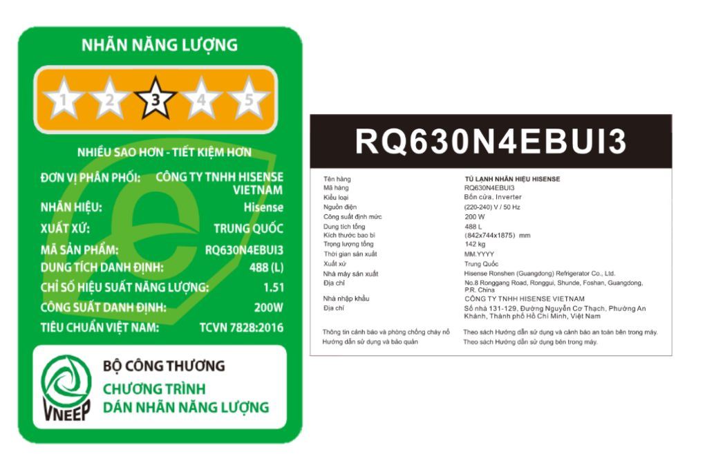 Tủ lạnh Hisense Inverter 488 lít Multi Door RQ630N4EBUI3 Màu Xám