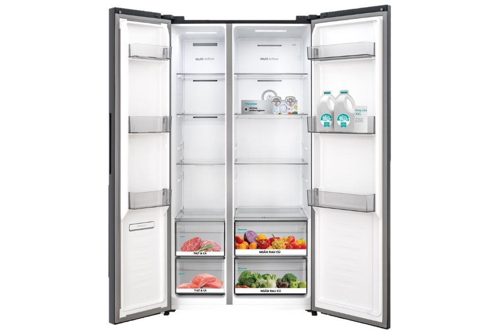 Tủ lạnh Hisense Inverter 544 lít Side By Side RS708N4EBN Màu Đen