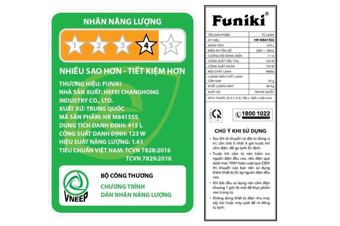 Tủ lạnh Funiki Inverter 415 lít Multi Door HR M8415SS Màu Đen