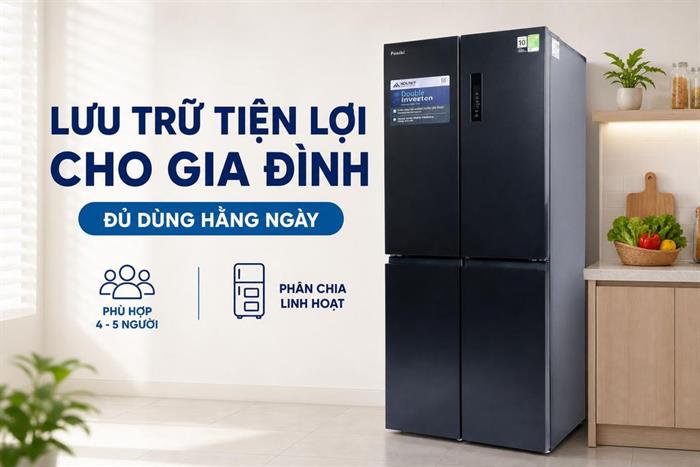 Tủ lạnh Funiki Inverter 503 lít Multi Door HR M8503TB Màu Đen