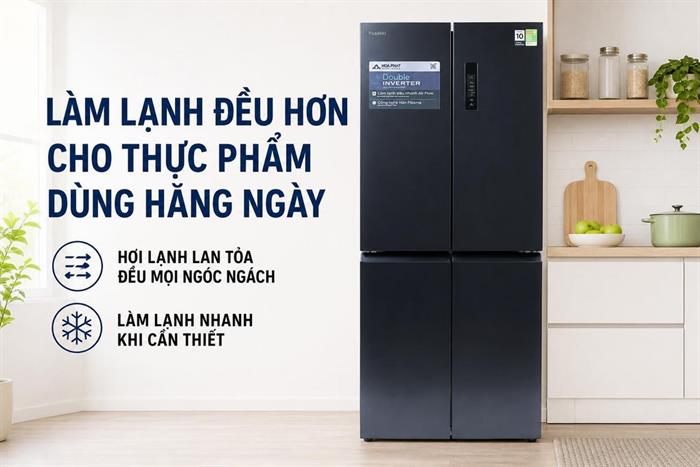 Tủ lạnh Funiki Inverter 503 lít Multi Door HR M8503TB Màu Đen