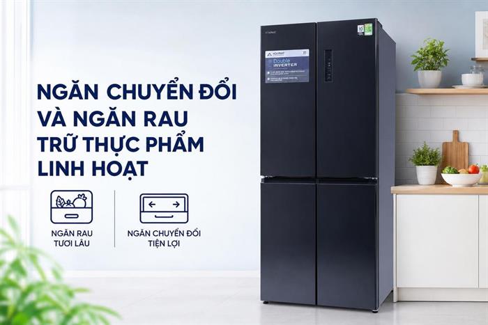 Tủ lạnh Funiki Inverter 503 lít Multi Door HR M8503TB Màu Đen