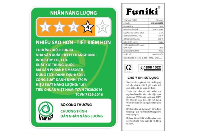Tủ lạnh Funiki Inverter 503 lít Multi Door HR M8503TB Màu Đen