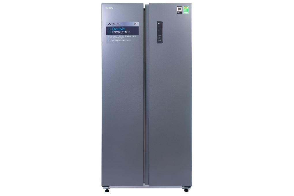 Tủ lạnh Funiki Inverter 430 lít Side By Side HR SS8430SDG Màu Đen - Xám