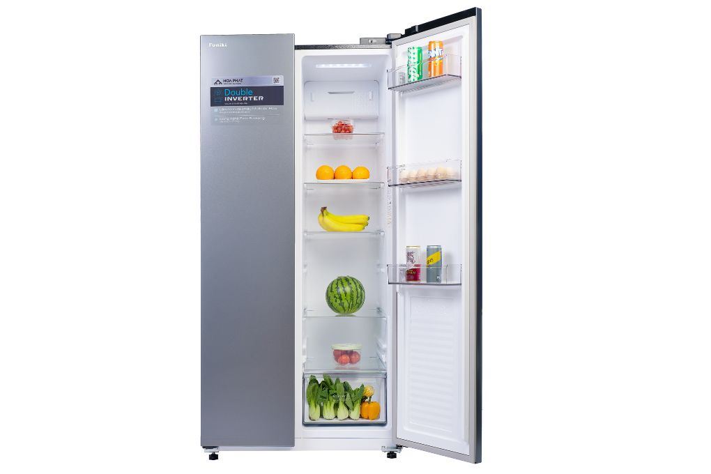Tủ lạnh Funiki Inverter 430 lít Side By Side HR SS8430SDG Màu Đen - Xám