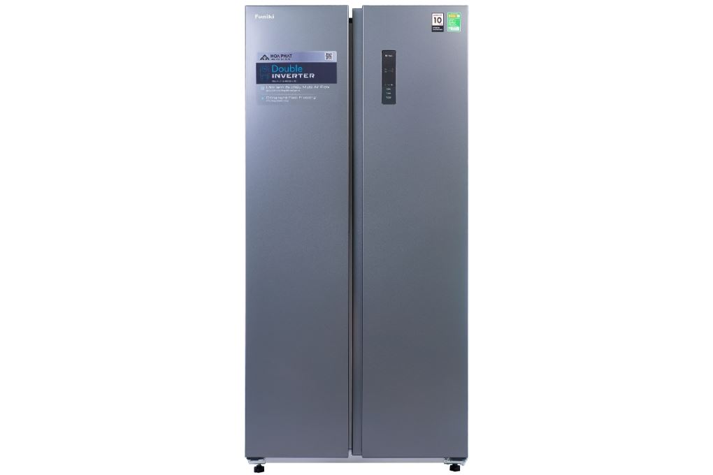 Tủ lạnh Funiki Inverter 535 lít Side By Side HR SS8535SDG Màu Đen - Xám