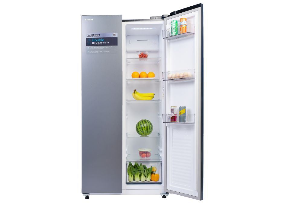 Tủ lạnh Funiki Inverter 535 lít Side By Side HR SS8535SDG Màu Đen - Xám