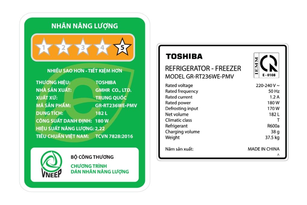 Tủ lạnh Toshiba Inverter 182 lít GR-RT236WE PMV(68) - 19