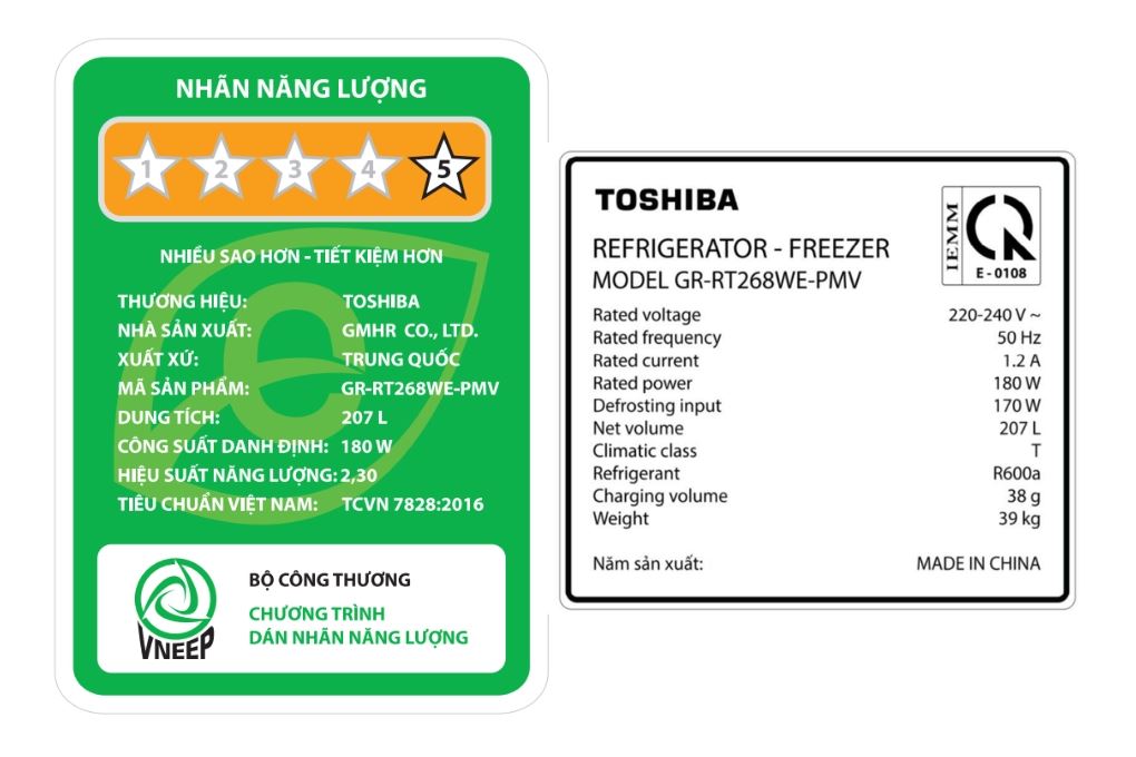 Tủ lạnh Toshiba Inverter 207 lít GR-RT268WE-PMV(68) - 19