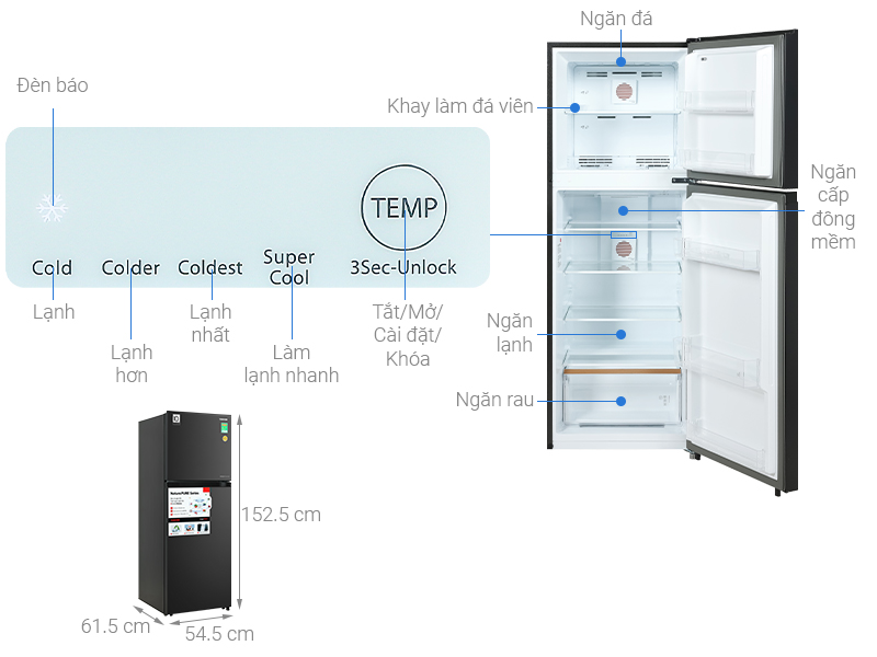 Tủ lạnh Toshiba Inverter 240 lít GR-RT310WE-PMV(68)
