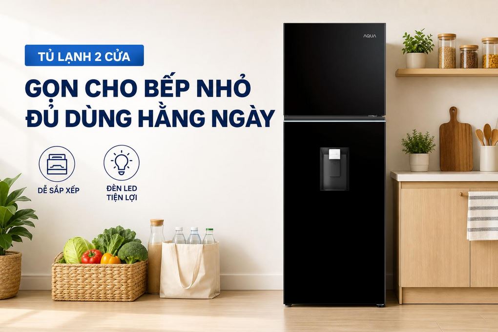 Tủ lạnh Aqua Inverter 283 lít AQR-T305FA(WLB) Màu Đen