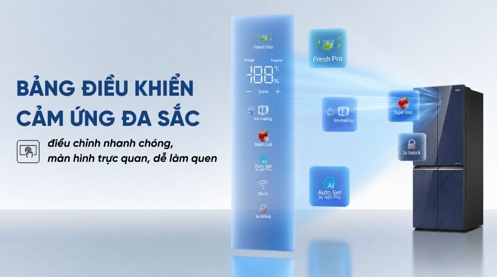 Bảng điều khiển - Tủ lạnh Aqua Inverter 522 lít Multi Door AQR-MA600XA(KGL)U1 Bảng điều khiển - Tủ lạnh Aqua Inverter 522 lít Multi Door AQR-MA600XA(KGL)U1