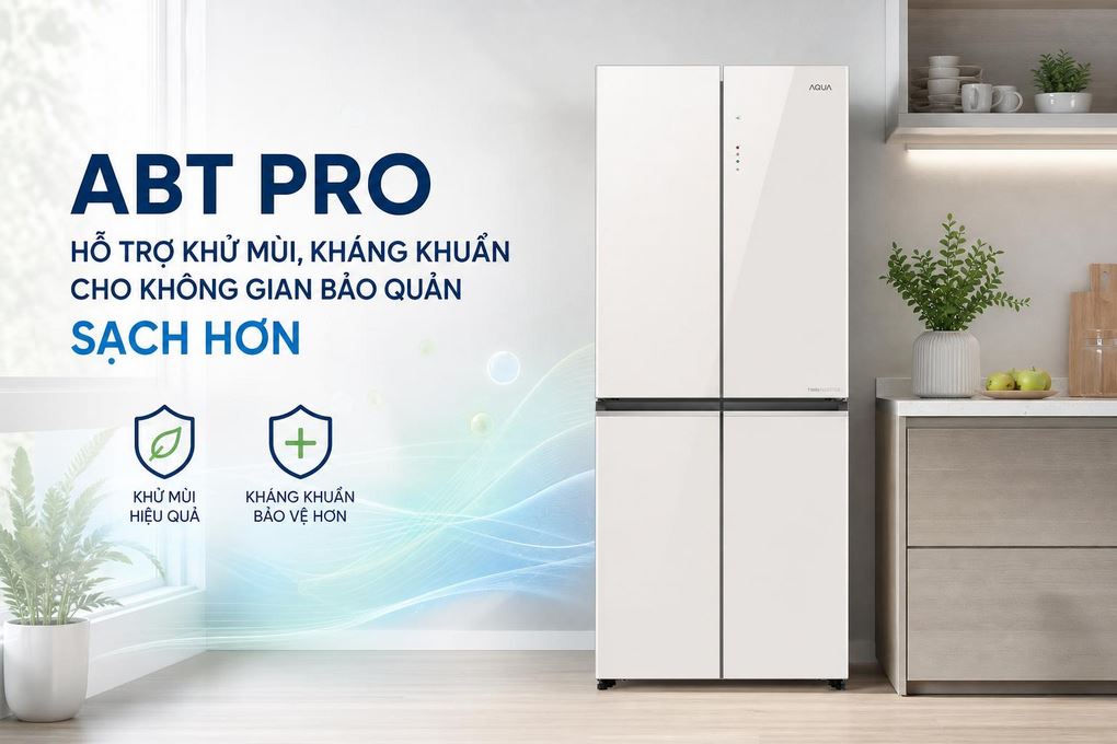 Tủ lạnh Aqua Inverter 522 lít Multi Door AQR-MA600XA(KGC)U1 - ABT Pro hỗ trợ khử mùi