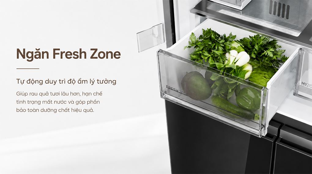 Ngăn Fresh Zone - Tủ lạnh Haier Inverter 495 lít Multi Door HM610AGBVNU1
