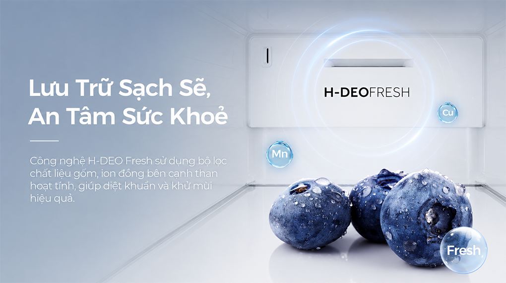 Công nghệ kháng khuẩn khử mùi - Tủ lạnh Haier Inverter 495 lít Multi Door HM610AGBVNU1