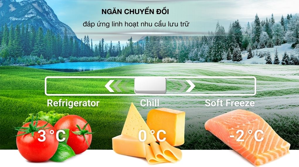 Tủ lạnh Hitachi Inverter 656 lít Side By Side HRSN9713ESUVN - Ngăn chuyển đổi
