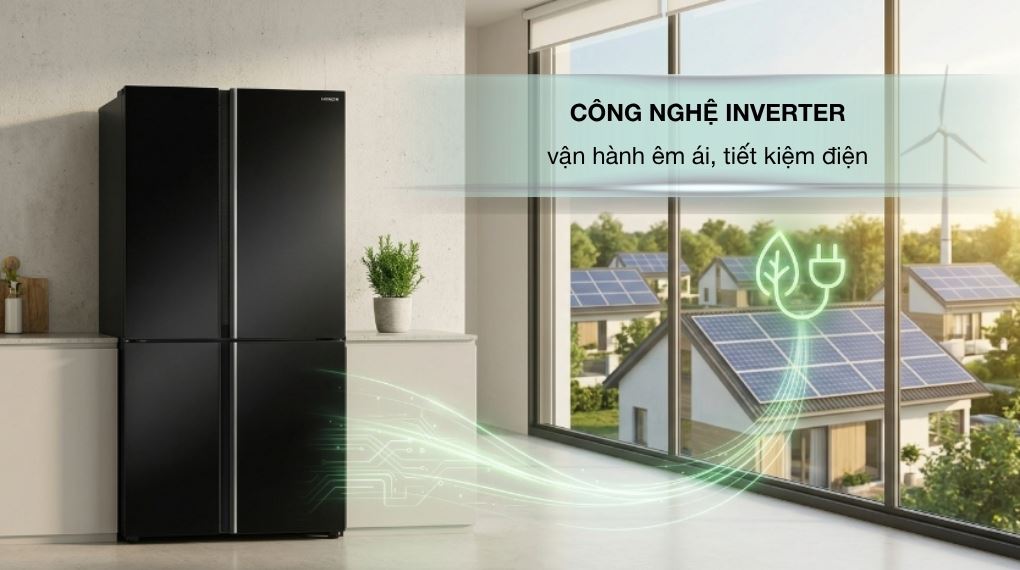Tủ lạnh Hitachi Inverter 656 lít Side By Side HRSN9713ESUVN - Công nghệ tiết kiệm điện