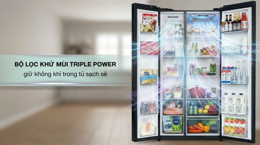 Tủ lạnh Hitachi Inverter 656 lít Side By Side HRSN9713ESUVN - Công nghệ kháng khuẩn, khử mùi