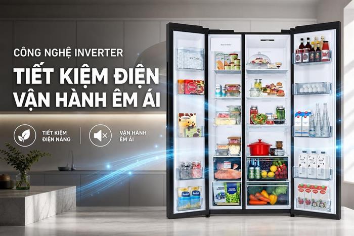 Tủ lạnh Hitachi Inverter 653 lít Side By Side HRSN9713ESAUVN Màu Đen