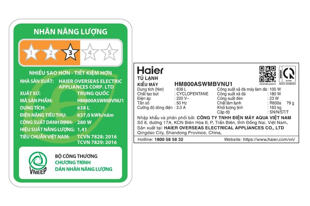 Tủ lạnh Haier Inverter 638 lít Multi Door HM800ASWMBVNU1 Màu Đen