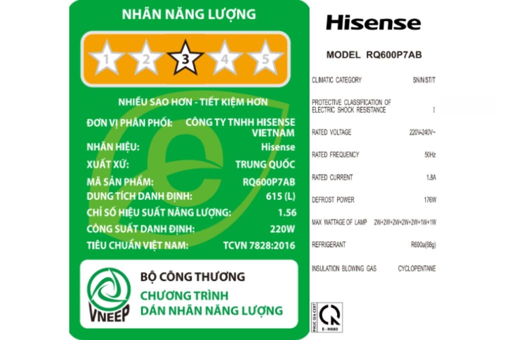 Tủ lạnh Hisense Inverter 615 lít Multi Door RQ600P7AB Màu Đen
