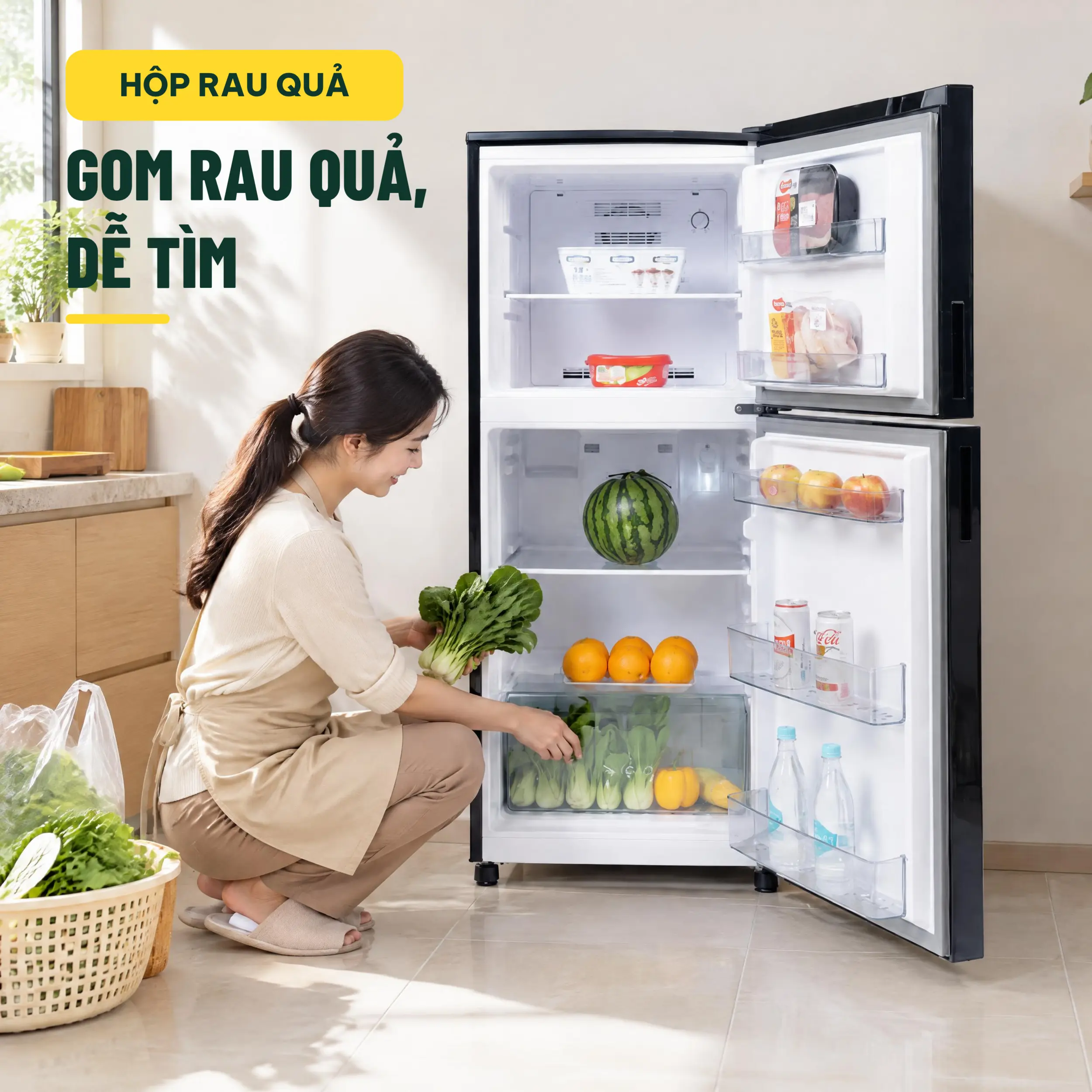 Tủ lạnh Funiki Inverter 185 lít HR T8185GB - Hộp đựng rau củ quả riêng Tủ lạnh Funiki Inverter 185 lít HR T8185GB - Hộp đựng rau củ quả riêng