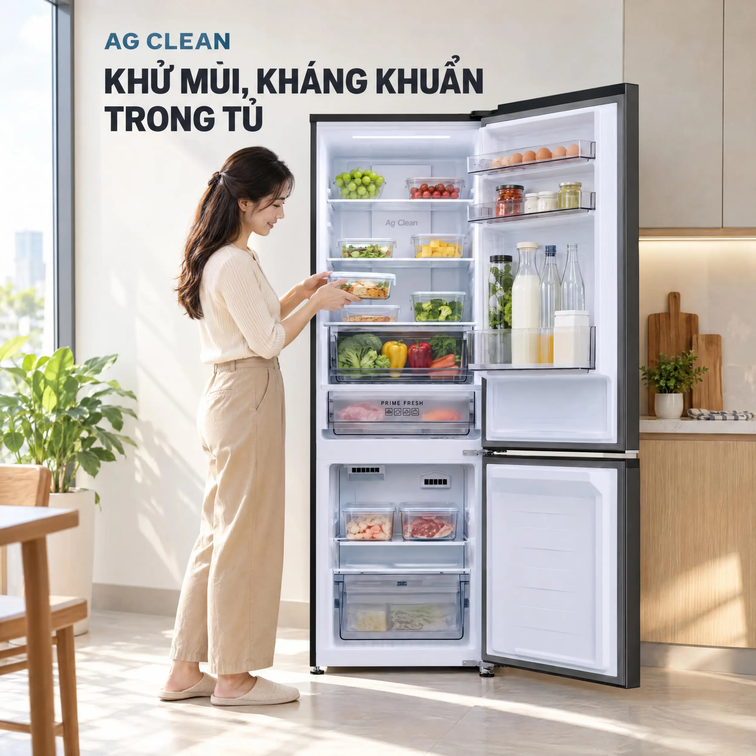 Tủ lạnh Panasonic Inverter 374 lít NR-BV412BWKV - AG Clean khử mùi Tủ lạnh Panasonic Inverter 374 lít NR-BV412BWKV - AG Clean khử mùi