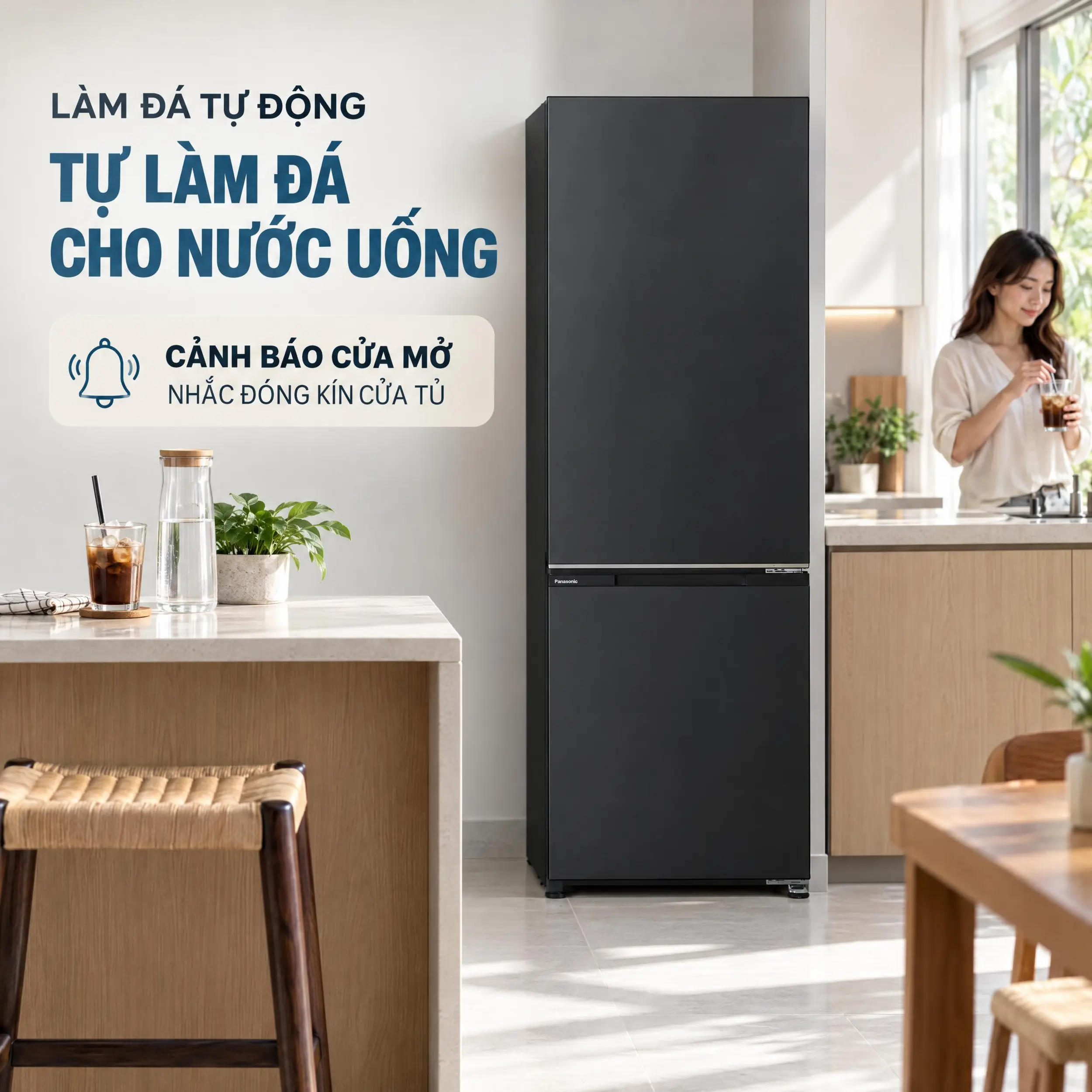 Tủ lạnh Panasonic Inverter 374 lít NR-BV412BWKV - Làm đá tự động Tủ lạnh Panasonic Inverter 374 lít NR-BV412BWKV - Làm đá tự động