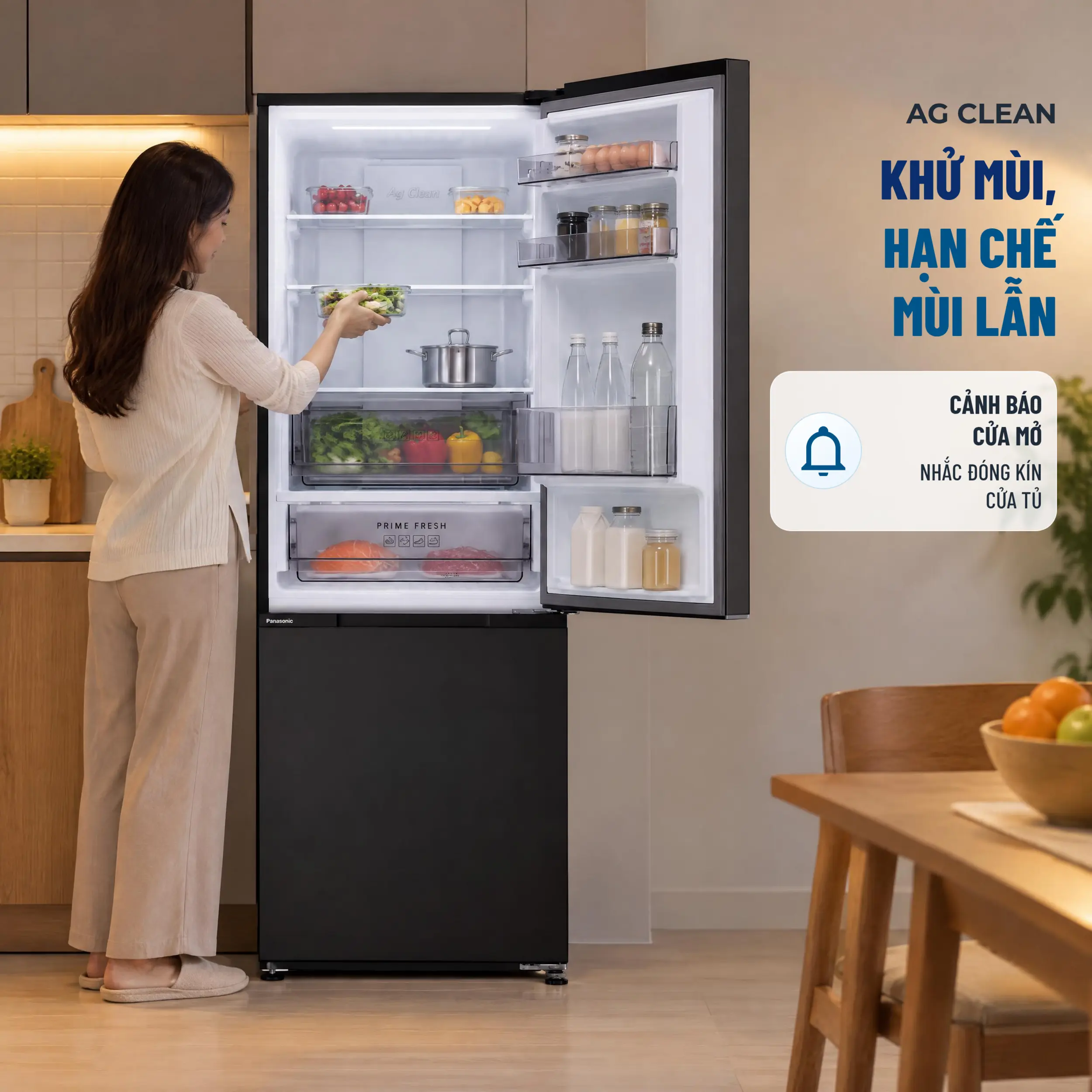 Tủ lạnh Panasonic Inverter 344 lít NR-BV372BWKV - AG Clean hỗ trợ khử mùi Tủ lạnh Panasonic Inverter 344 lít NR-BV372BWKV - AG Clean hỗ trợ khử mùi
