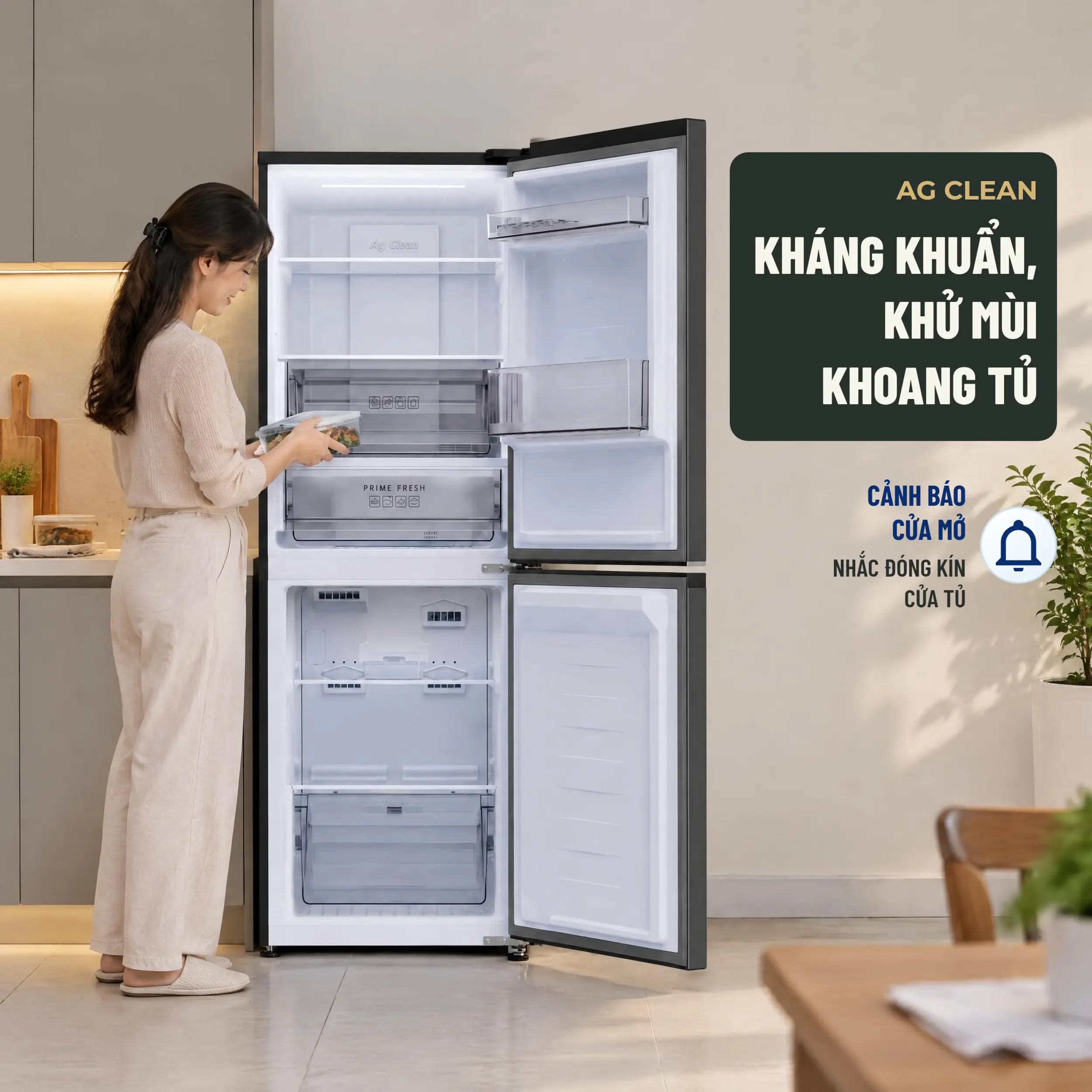 Tủ lạnh Panasonic Inverter 299 lít NR-BV322BWKV - AG Clean khử mùi