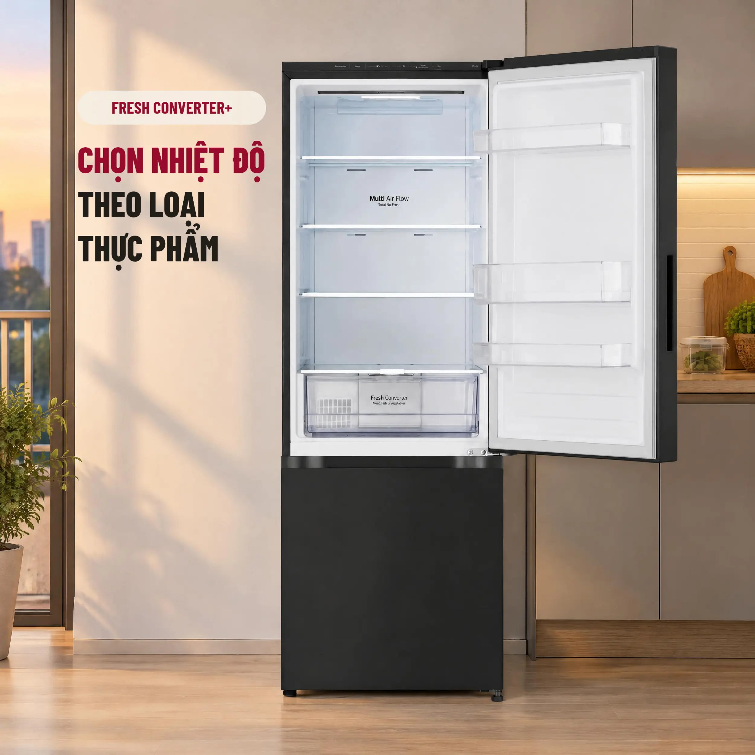 Tủ lạnh LG Inverter 335 lít B33BG Màu Đen