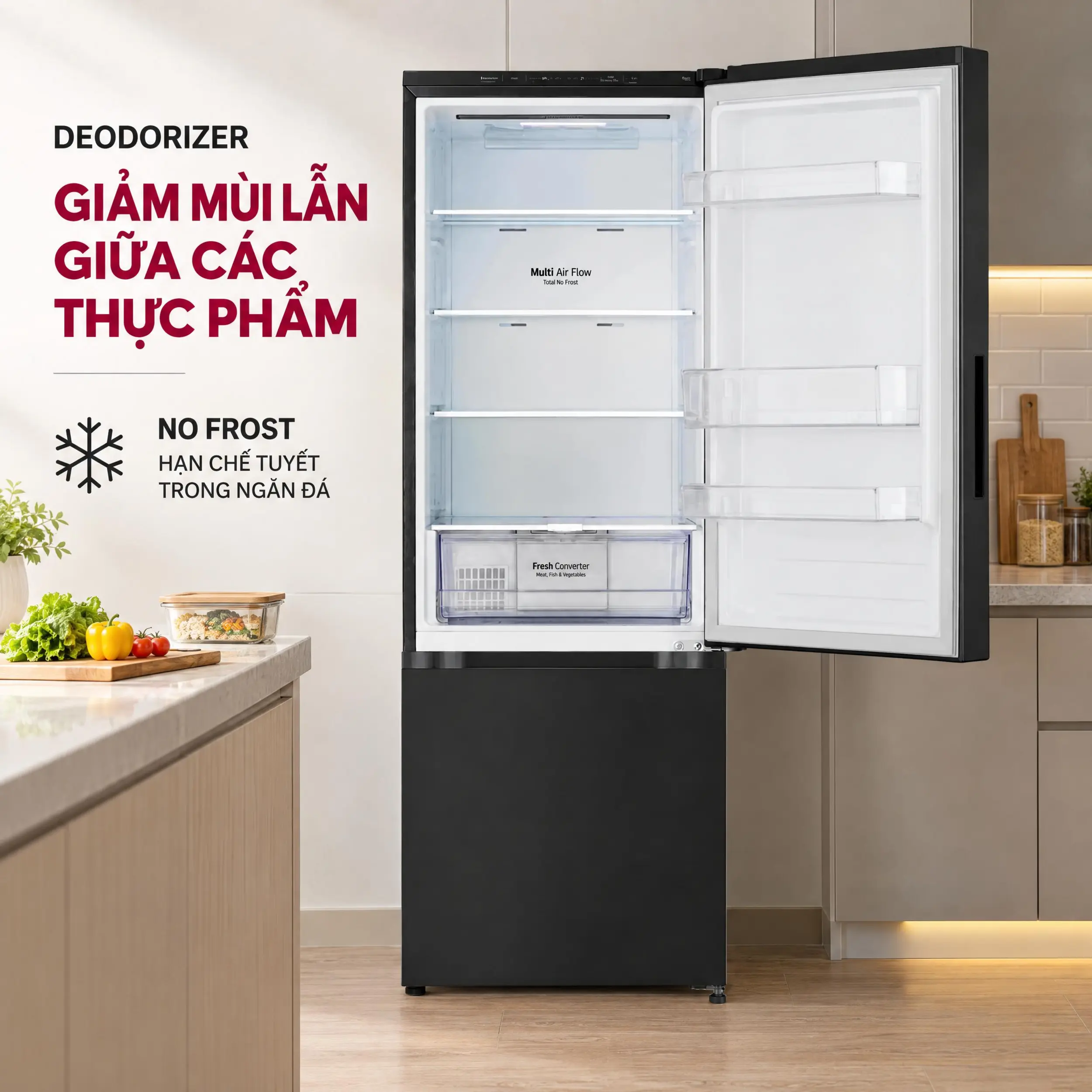 Tủ lạnh LG Inverter 335 lít B33BG Màu Đen